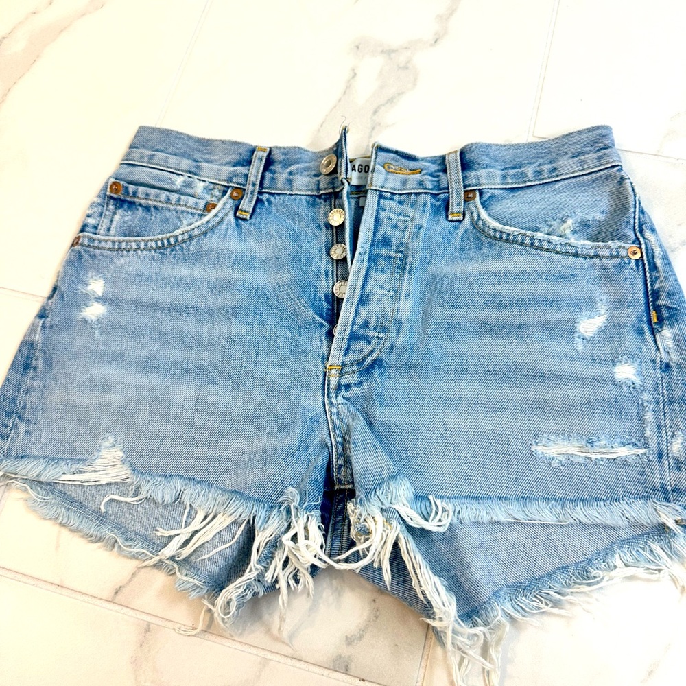 AGOLDE New with tags button fly distressed shorts